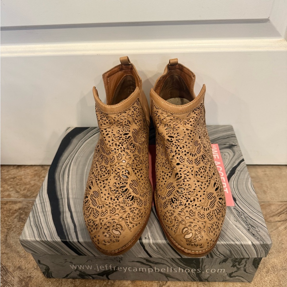 Jeffrey Campbell Brown Cutout Ankle Booties - Picture 2 of 3